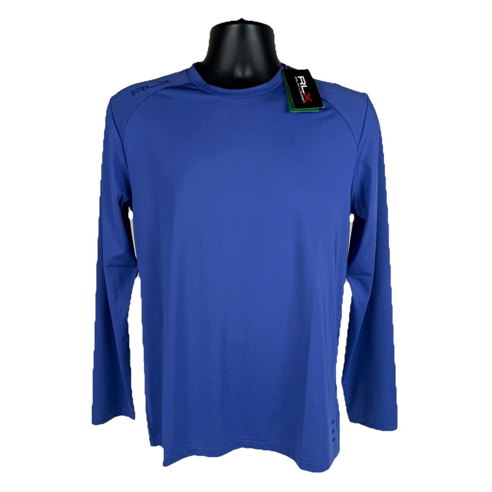 RLX RALPH LAUREN Golf Wicking T-Shirt Royal Blue Men's Small Nwt Reflective Logo